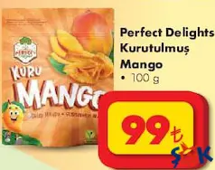 PERFECT DELİGHTS KURUTULMUŞ MANGO 100 G fiyat ve kampanya bilgisi